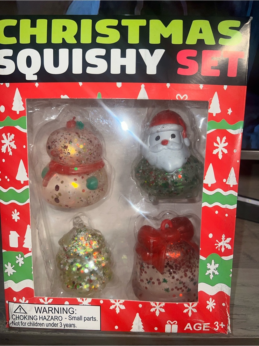 Christmas Squishy 4pc Gift Set Sugar  - Santa, Snowman, X-mas Tree & Bell